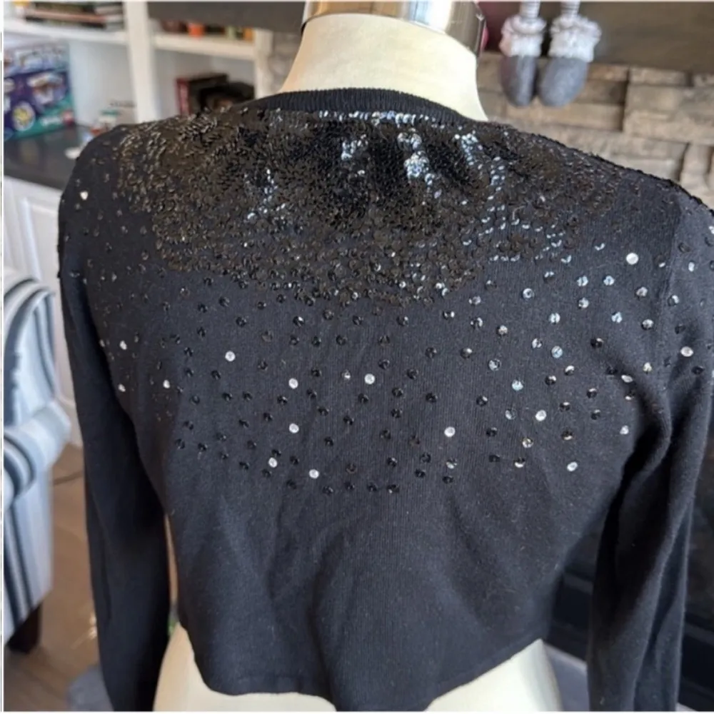 Tommy Hilfiger  Black Cropped Sequin Jacket - Image 10