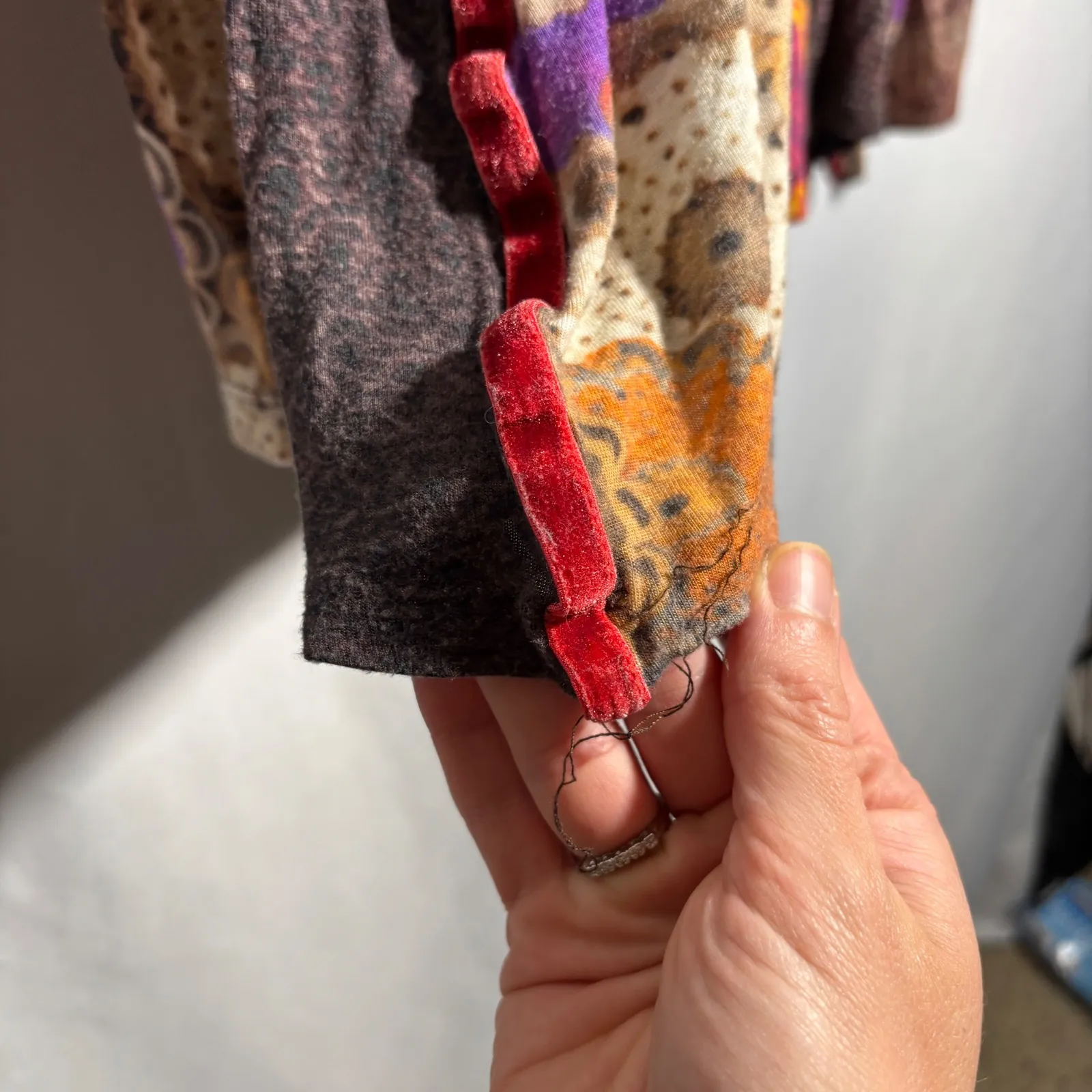 Sportalm Kitzbuhel Womens Graphic Print Long Sleeve Shirt Y2K Floral‎ XXL SEE Brown - Image 9