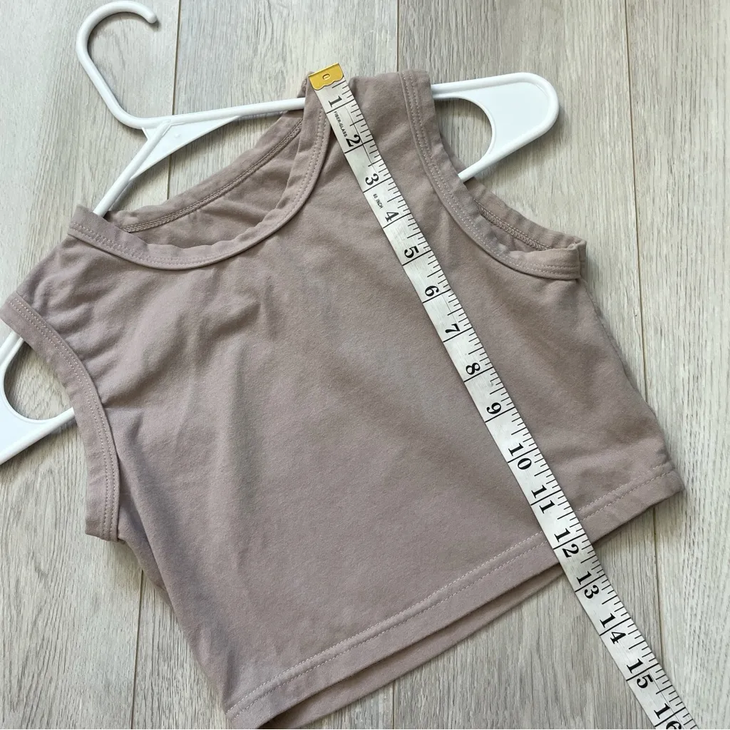 Adanola Crop Tank Top sleeveless womens Tan xsmall minimalist athleisure casual Size XS - Image 6