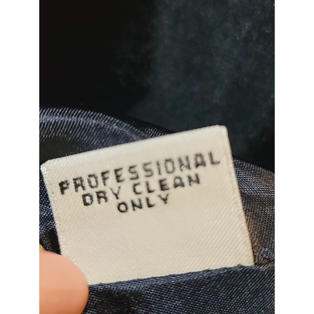 Josephine Chaus 2 Piece Blazer & Skrit Suit Womens 12 Blue 100% Wool Long Sleeve - Image 7