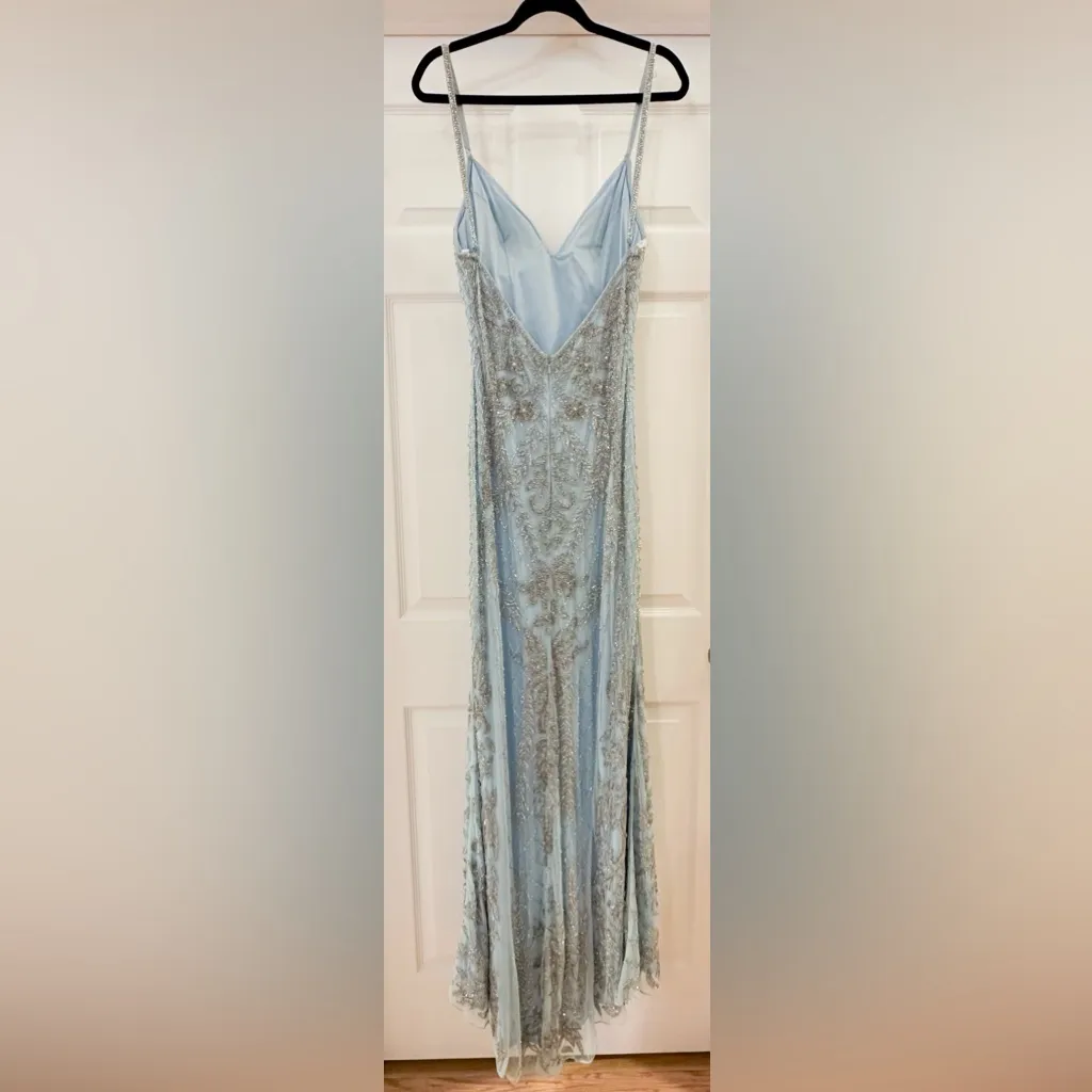 Primavera Couture 3428 Beaded prom dress Evening Gown Powder Blue sz 6 - Image 10