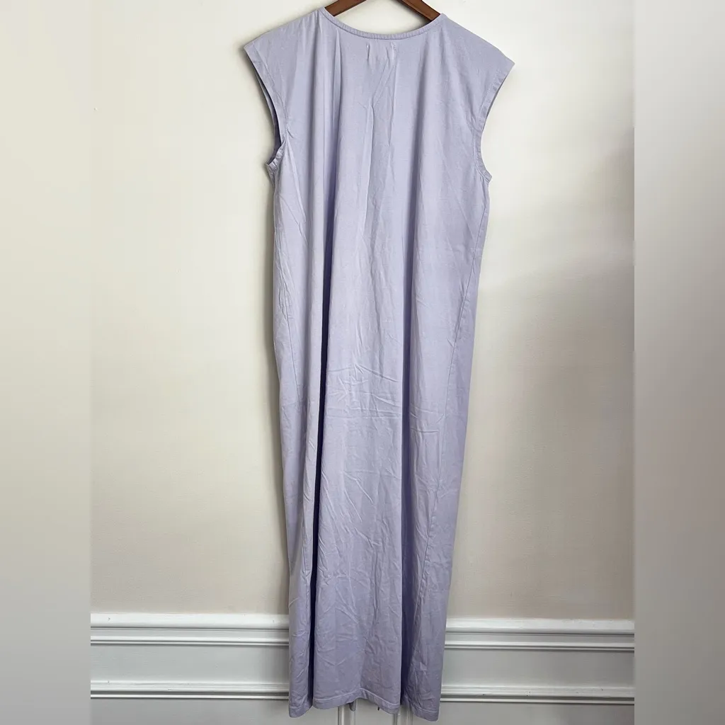 WVN sleeveless tee shirt Maxi dress crewneck lavender purple Organic cotton M Size M - Image 2
