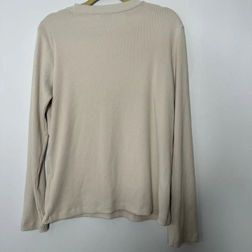 Zara tan ribbed top size large - Image 4