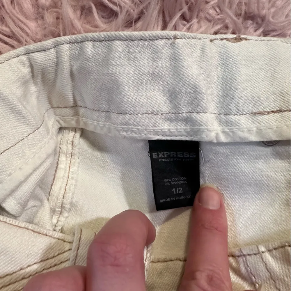 Vintage Cream Express Mini Denim Jean Skirt with Tan Stitching Size 1/2 - Image 4