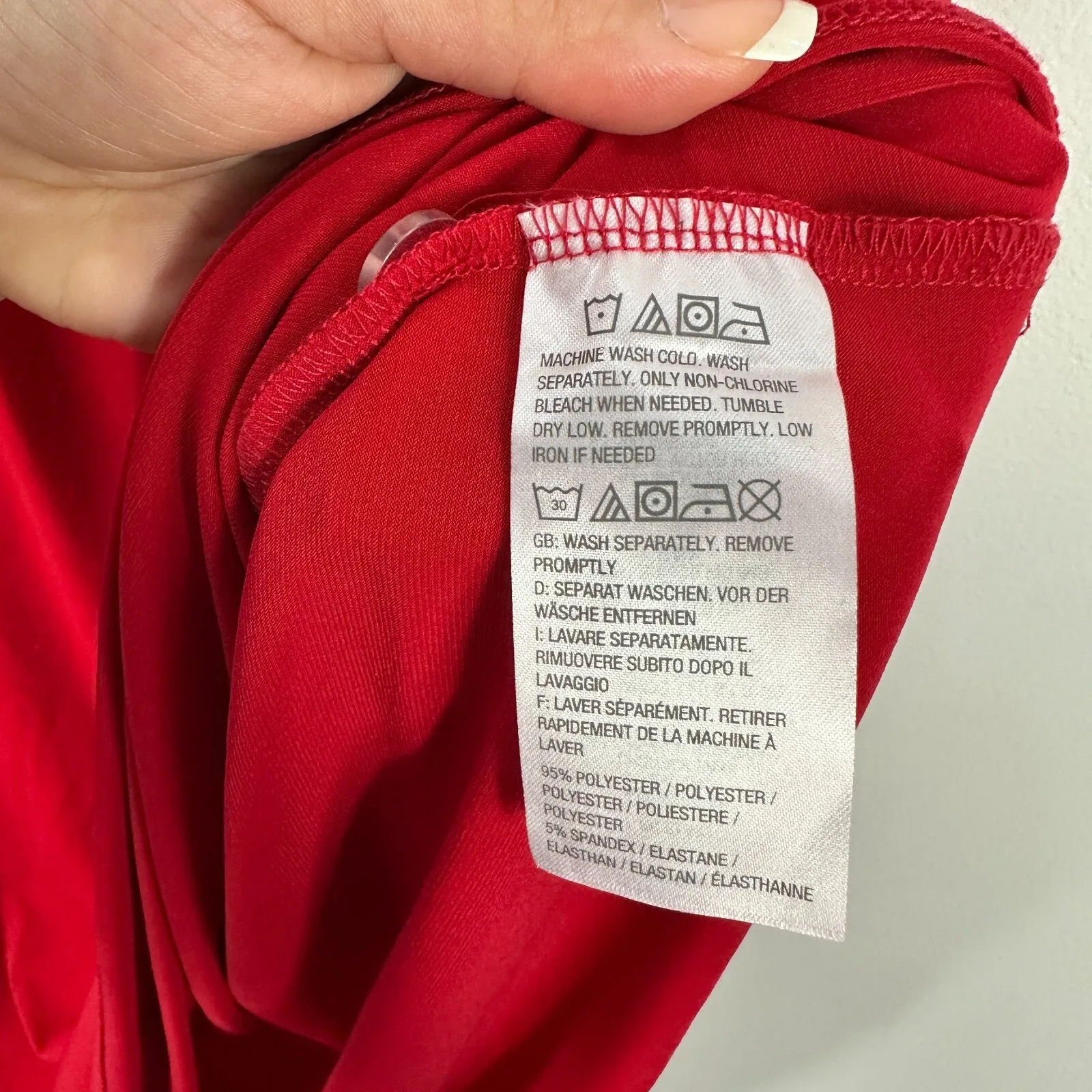 Susan Graver Off Shoulder Dress Women 3X Red Bell Sleeve‎ Boho Resort Vacation - Image 5