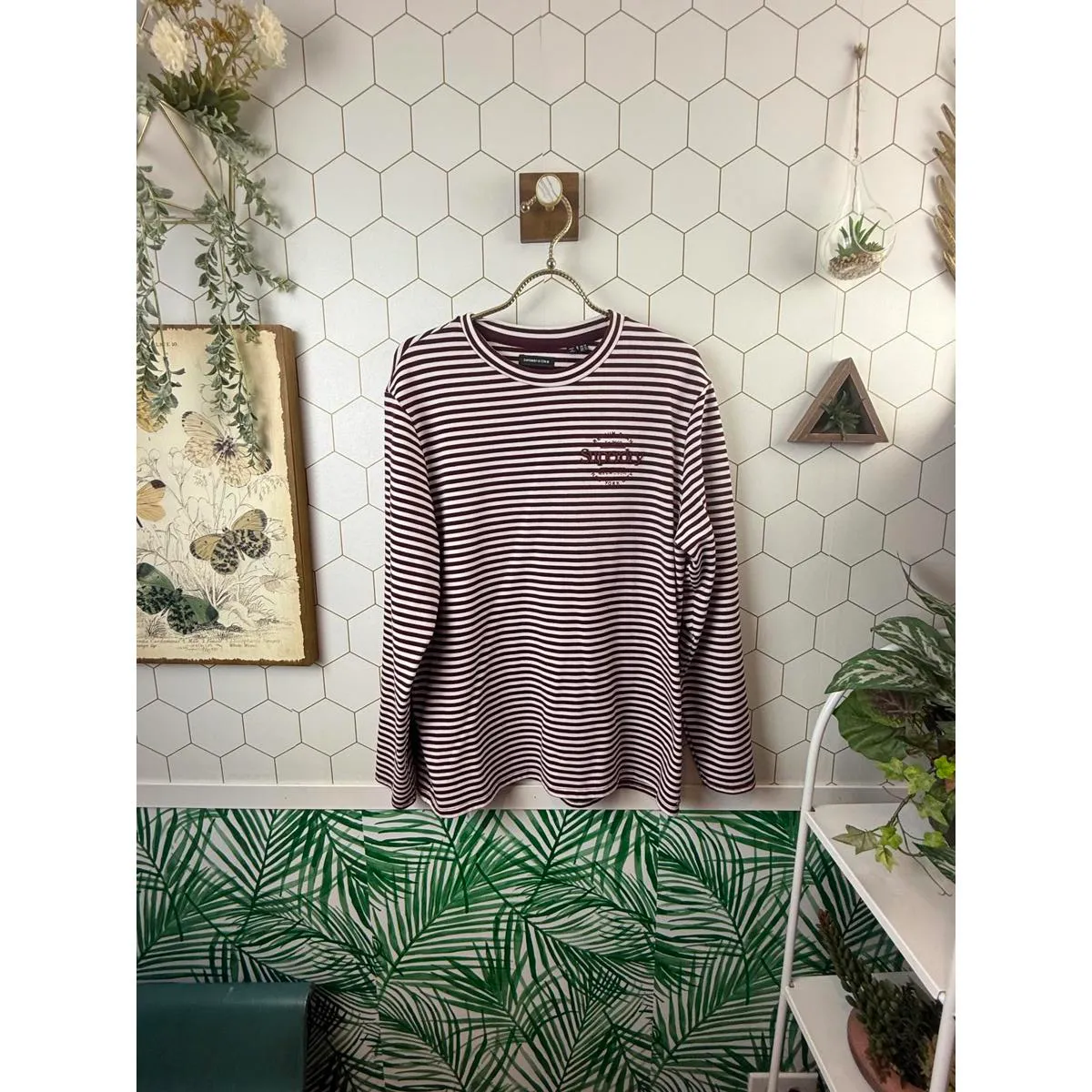 Superdry Oversized Stripe Graphic NYC Top - Size - 12 - Image 3