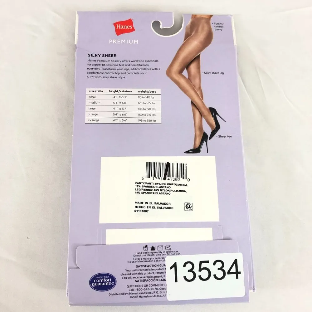 Hanes Premium Pantyhose Silky Sheer Lighter Covera - Image 2