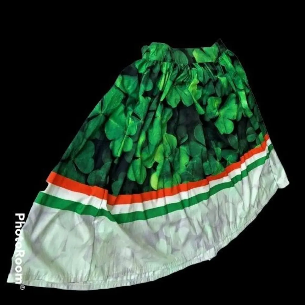 Vintage Shamrock Skirt Ireland Colors 30" Waist Flared Side Zip St Patr… Size undefined - Image 4