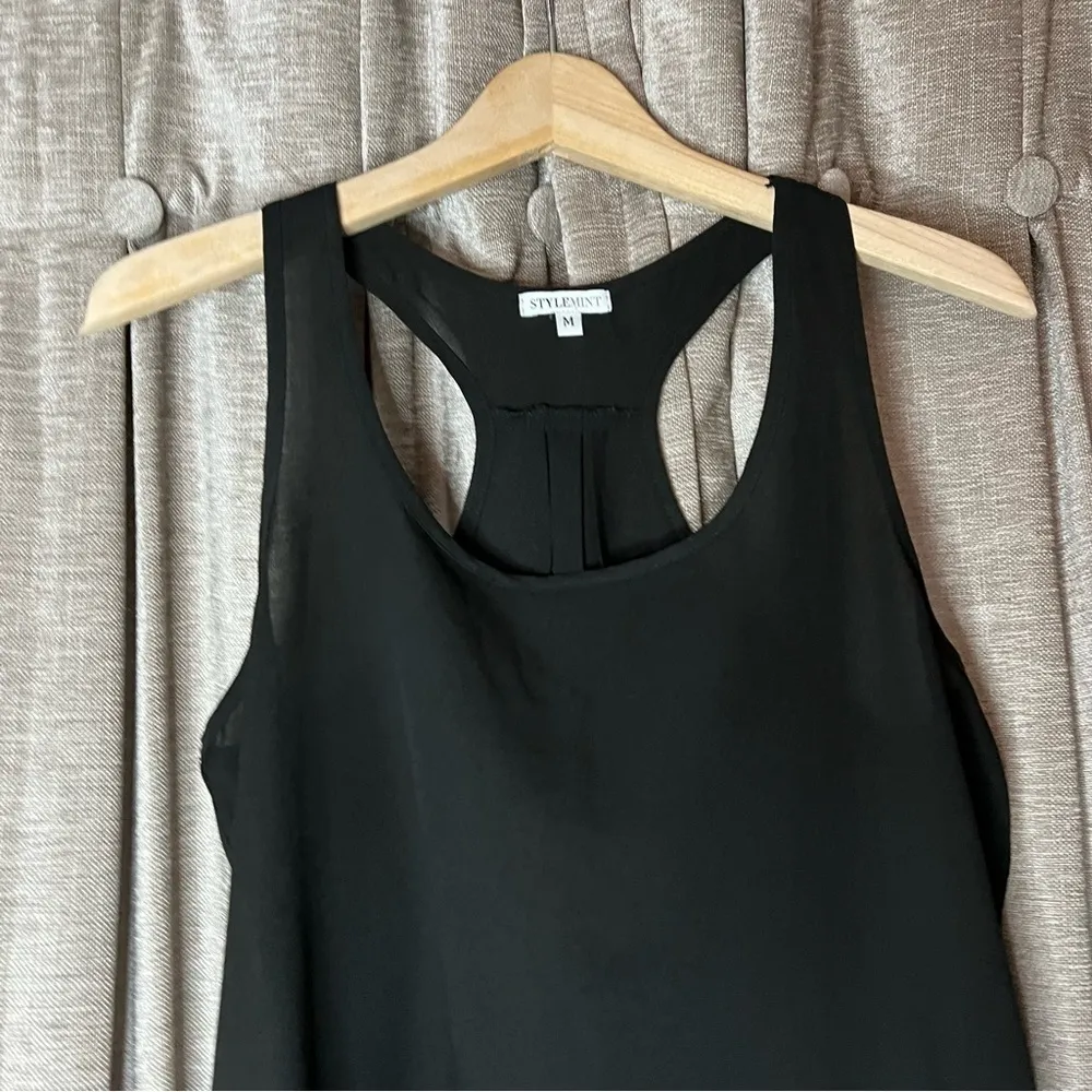 StyleMint Black Racerback Flowy Tank Top Size Medium - Image 4