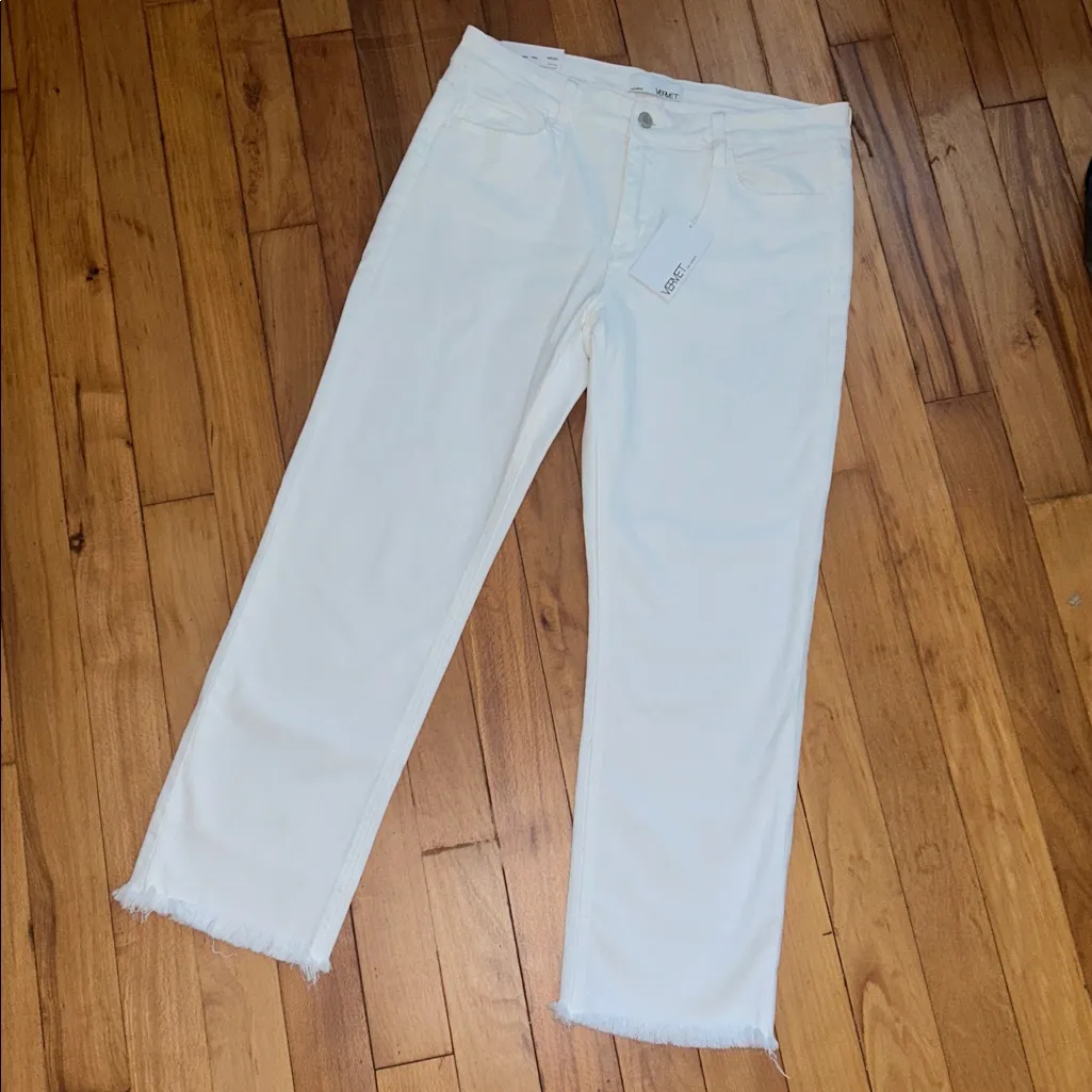 NWT Vervet Melissa Optic White Mid Rise Straight Jeans - Image 4