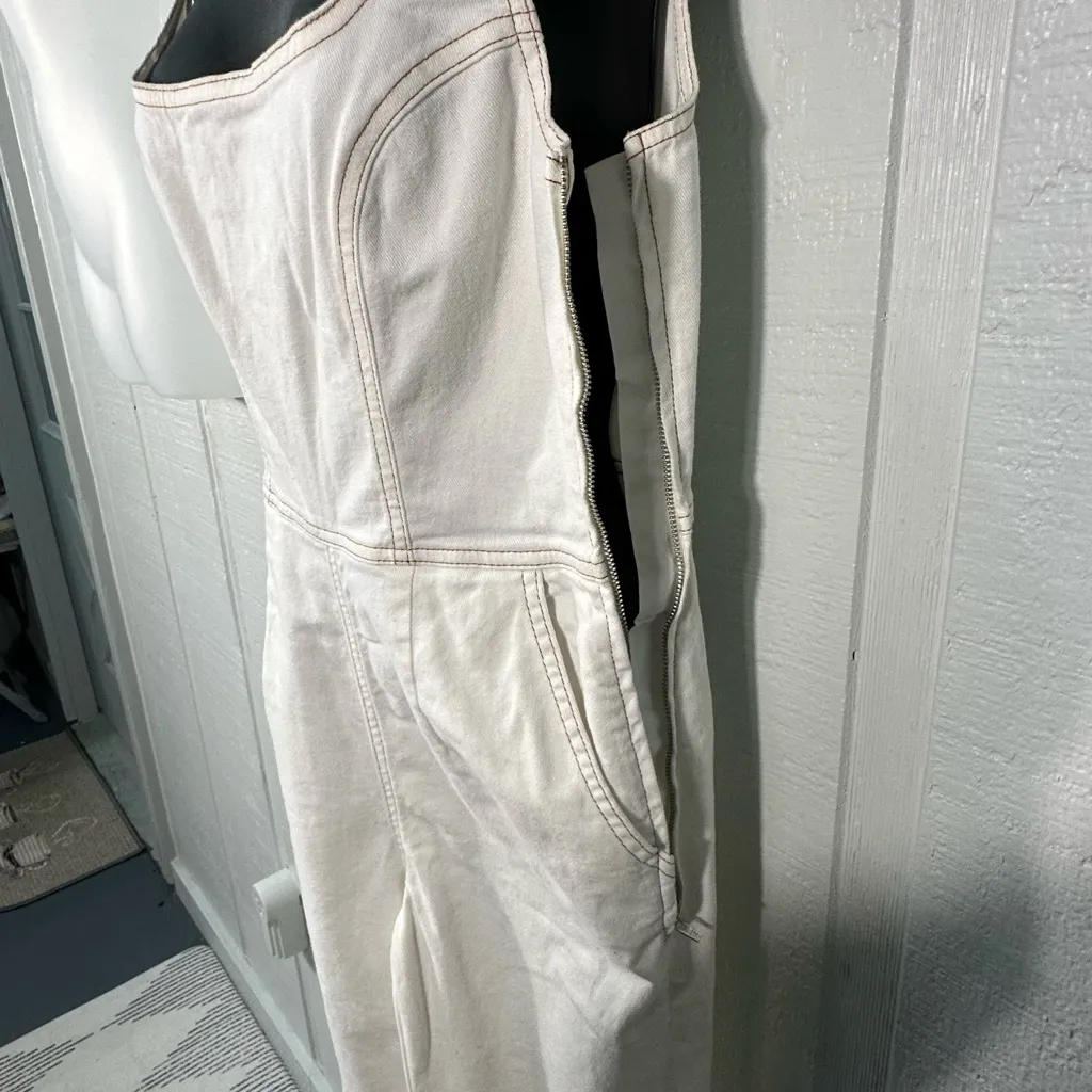 ASOS  Design Denim White Pantsuit Size 4 EUC - Image 4
