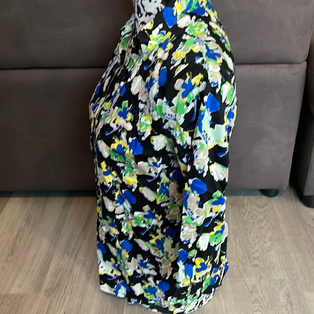 DANA BUCHMAN Colorful 3/4 Sleeve Button Down Shirt Size Medium - Image 3