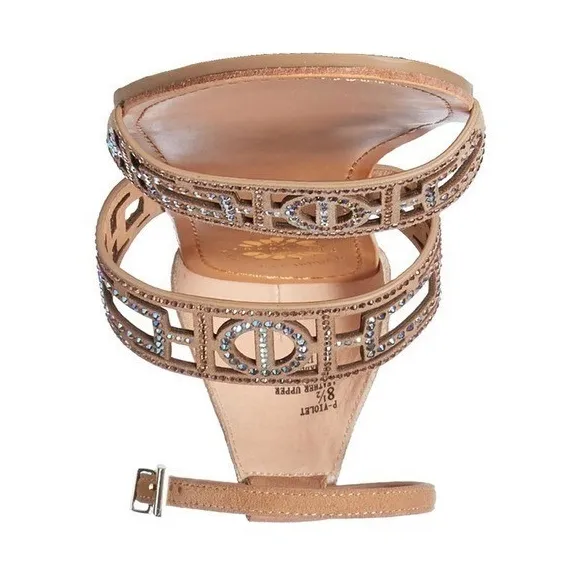 NEW Yellow Box Women's P-Violet Rhinestone Sandal in Color Natural Size 9 - Image 5