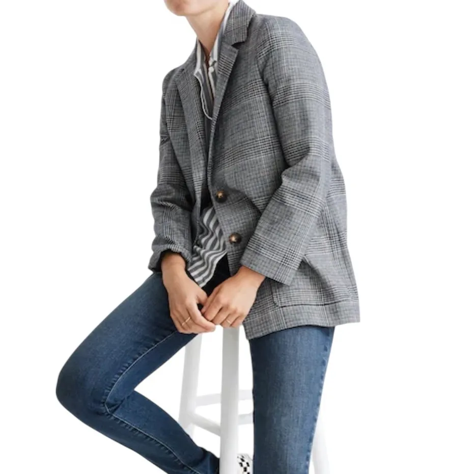 Madewell Dorset Blazer in Navy Glen Plaid - Image 2