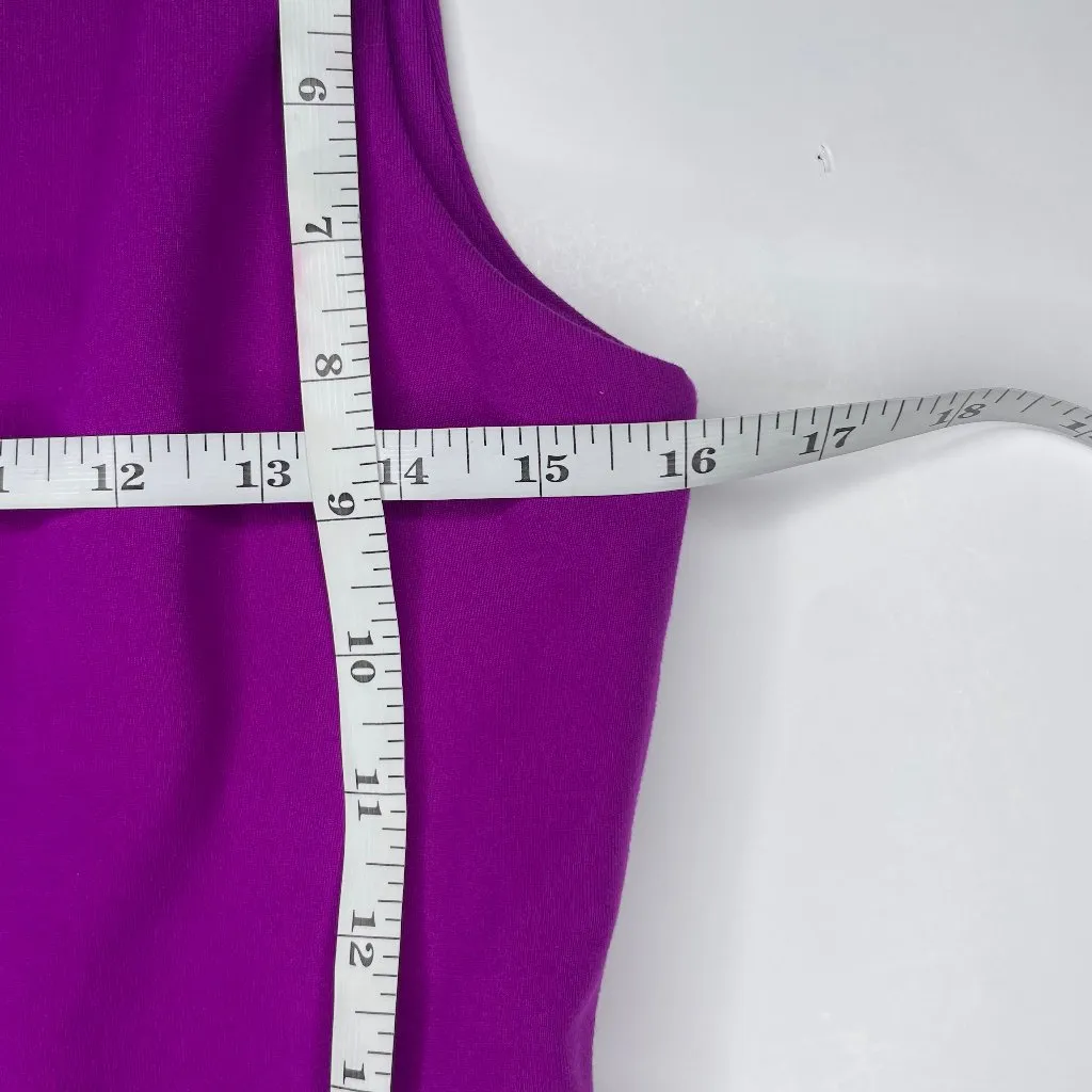 Susana Monaco Purple Asymmetrical Pleated Sleeveless Low Back Midi Dress Sz L - Image 6