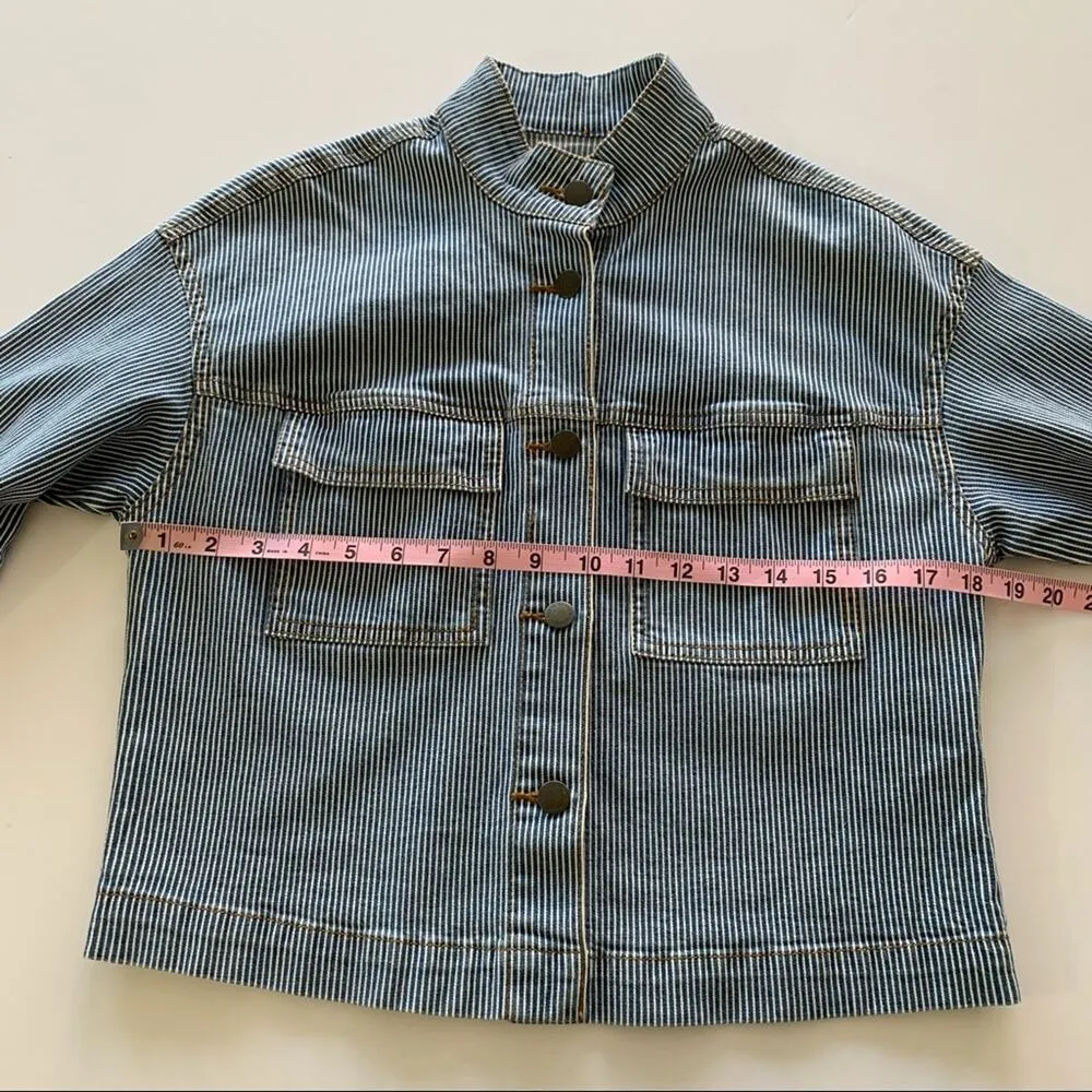 Via Penny Lane Reworked Apparel | Aerosmith Graphic Denim Jacket XS Blue - Image 6