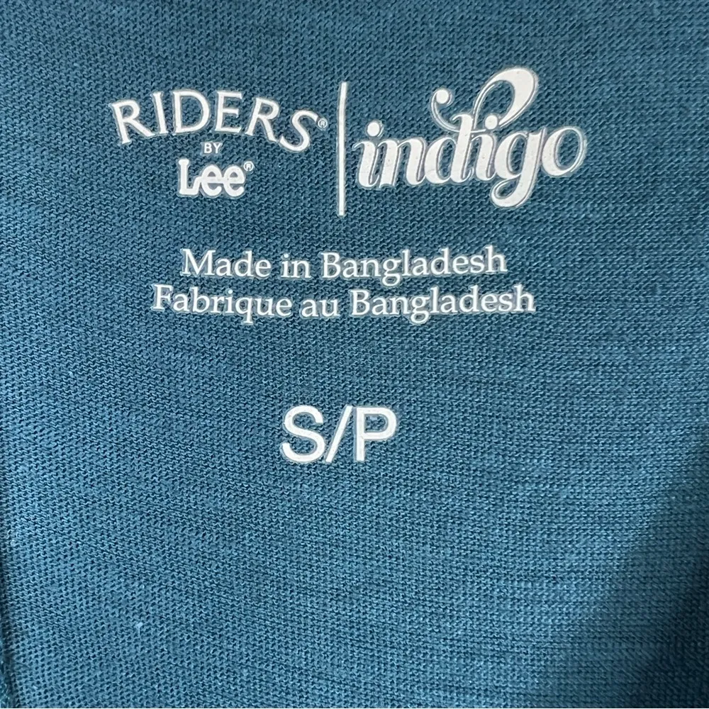 Riders by Lee Size Small 1/3 Snap Front Crewneck 3/4 Sleeves Peacock Bur… - Image 9