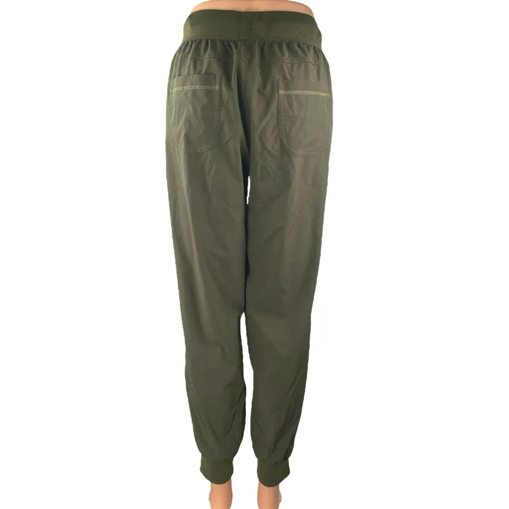 CRZ Yoga Women's Green Tapered Leg High Waist Drawstring Trousers Jogger Pants M - Image 3