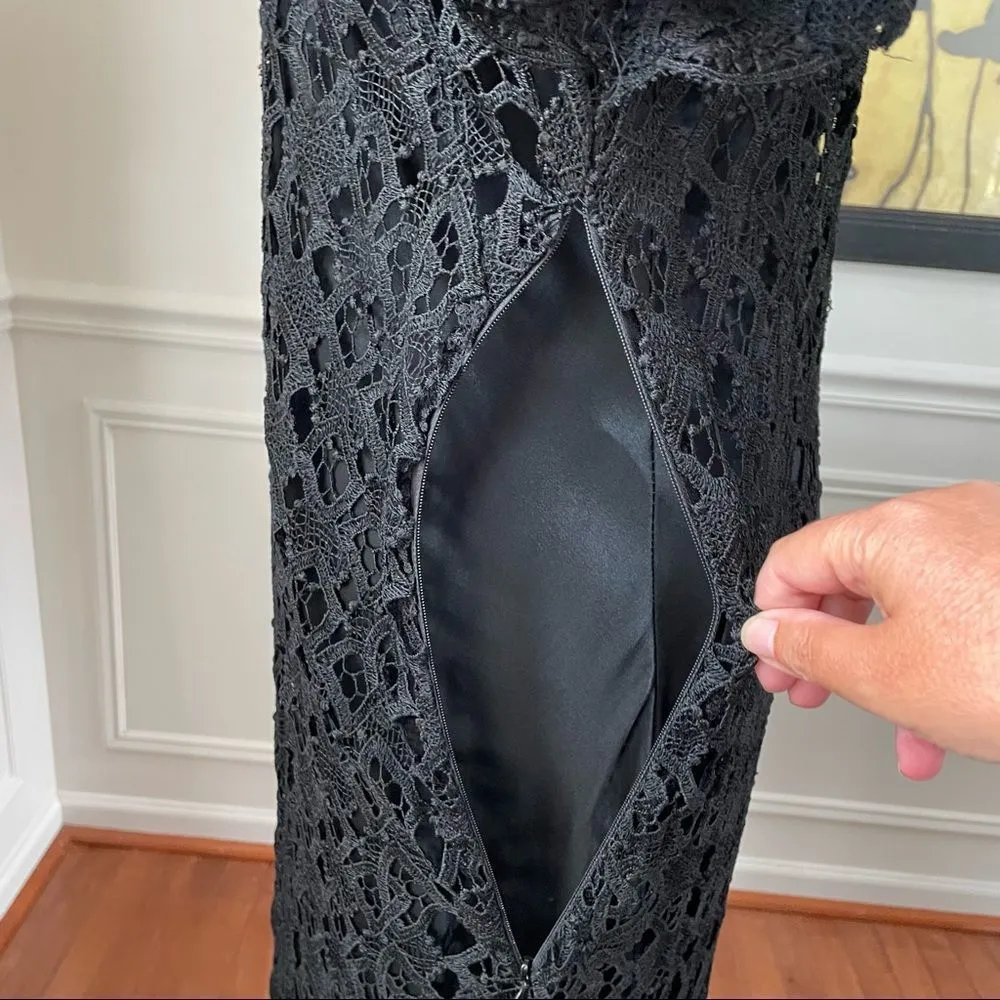 Vintage Sonya Ratay Saks Fifth Avenue Long Black Dress Lace Slip 8 M - Image 5