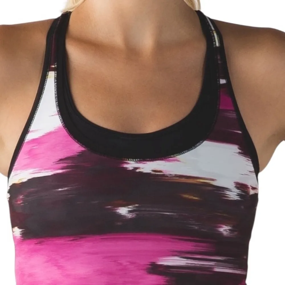 Lululemon Cool Racerback Tank Top Shine On Wind Berry Rumble Multi Size 4 - Image 10