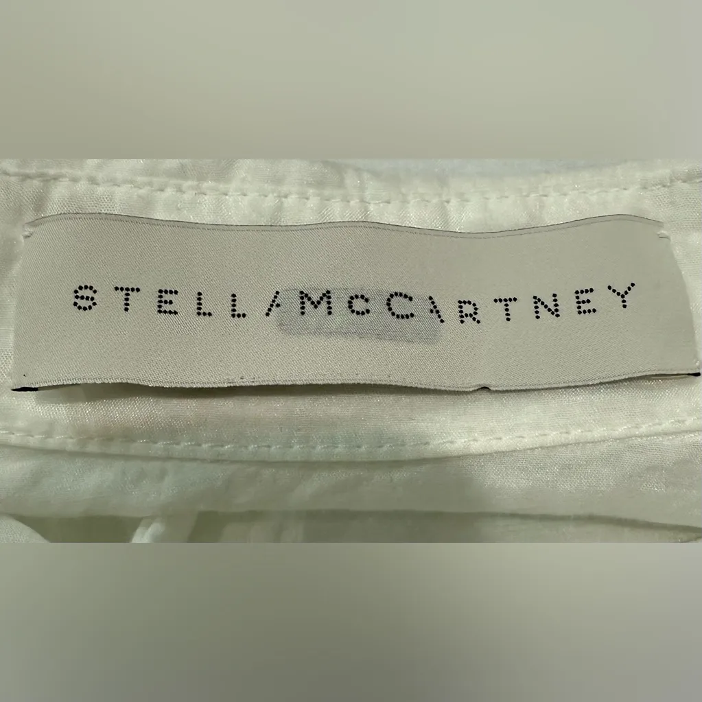 Stella McCartney Sheer White Silk Cotton Button Down Blouse EU 38 / US 6 - Image 4