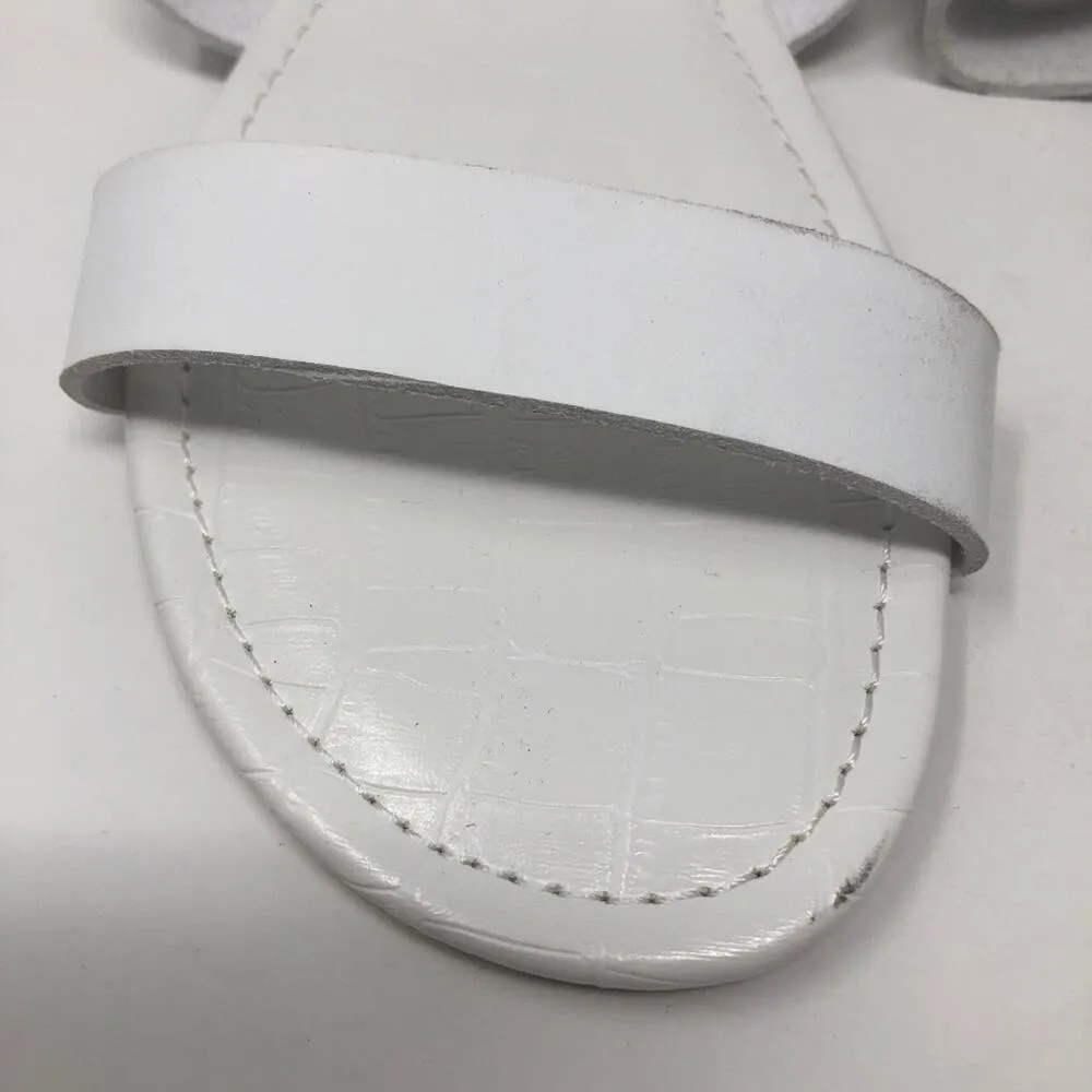 NWT JustFab Soleila Sandals Faux Leather Size 8.5 Beachy Coastal Nautical Travel - Image 3