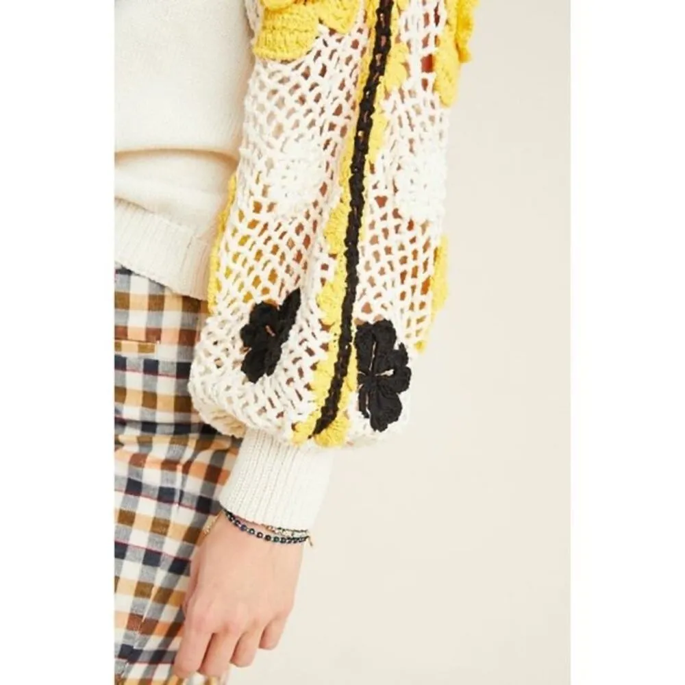 Stella Pardo Paris Lisa Sweater Hand Made Open Flower Crochet Size XS/Small $405 - Image 15