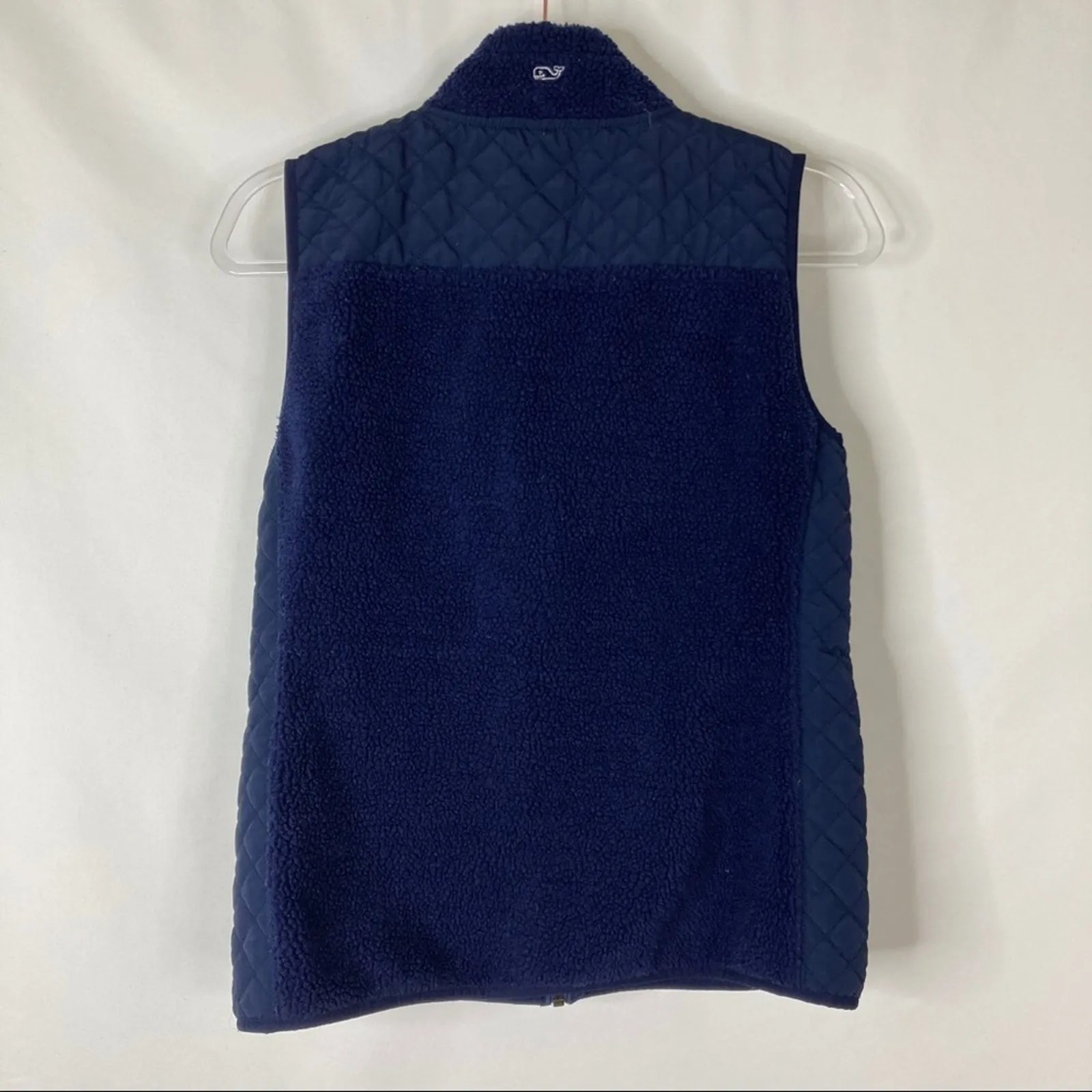Vineyard Vines Navy Blue Winter Vest Fleece Quilted Polyester Womens XS - Image 6