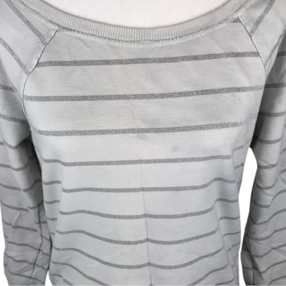 Aerie White Striped Pullover Top Size S - Image 2