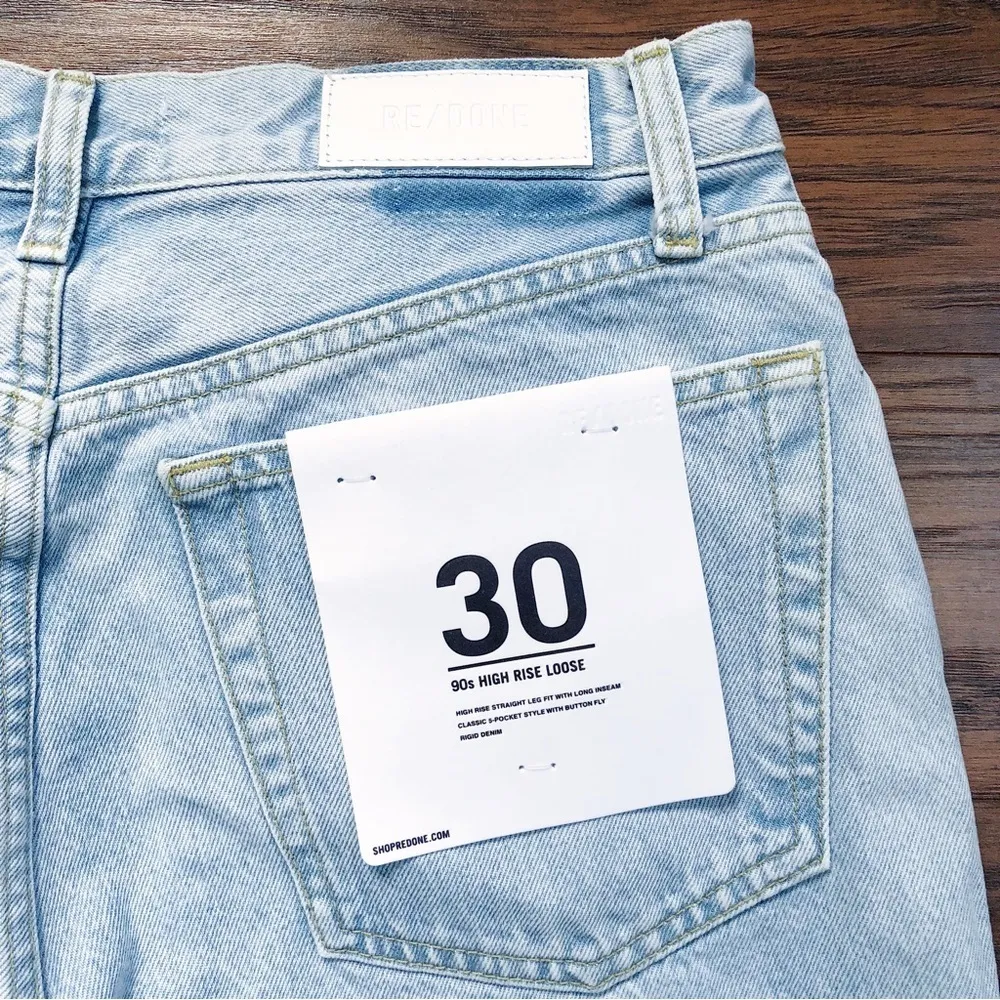 RE/DONE • 90s High Rise Loose jeans Perfect Light Indigo wash button fly baggy - Image 14