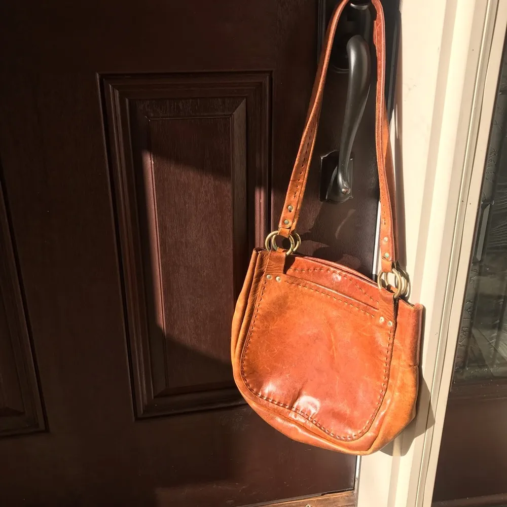 Leather Shoulder Purse Brown - Image 4