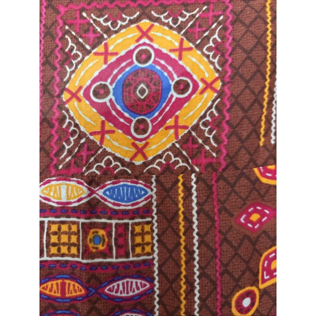 Global Desi Woman's Top Kurta Medium Red Boho Gypsy Slits Tunic Blouse Sheer - Image 8