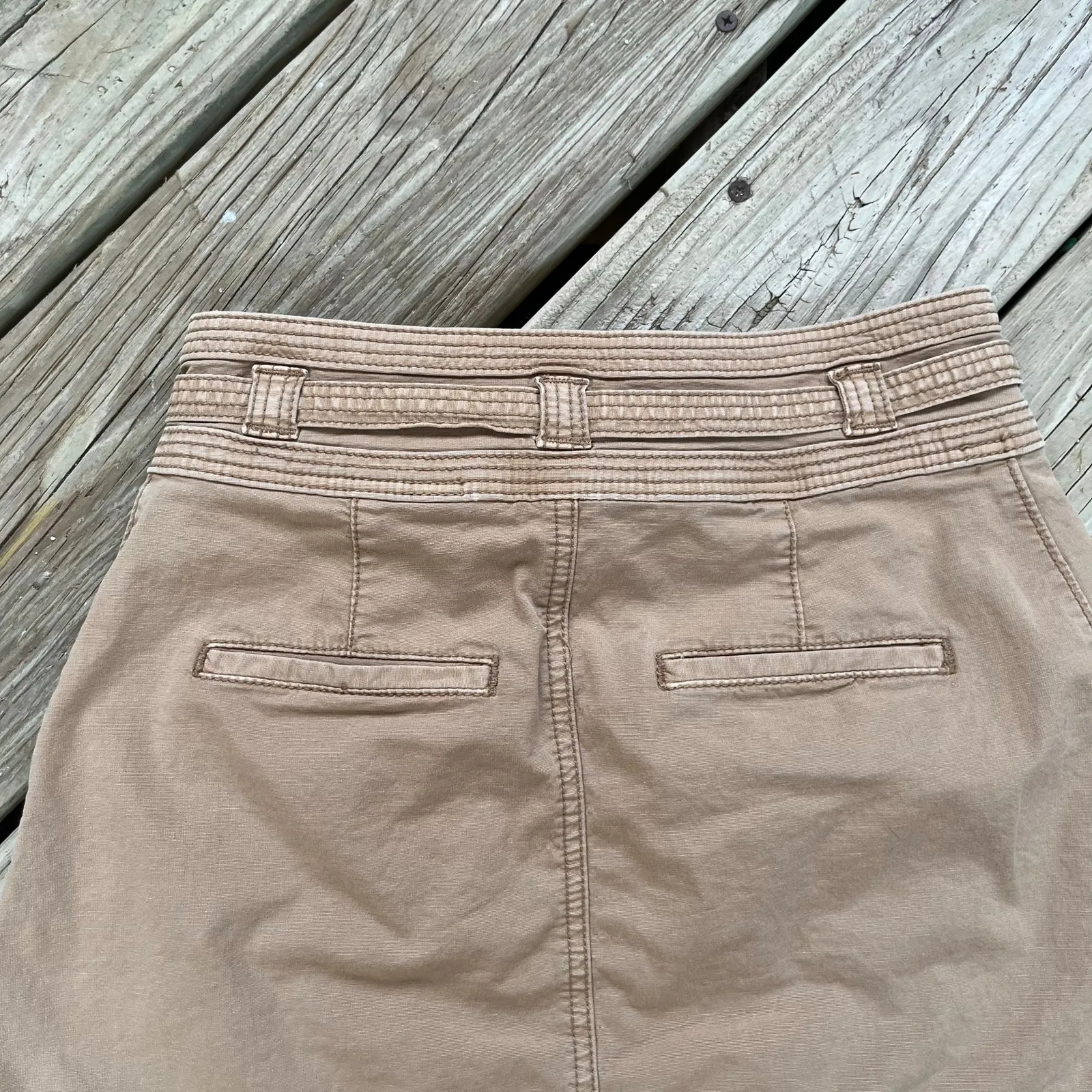 Anthropologie Pilcro Tan Belted Mini Skirt Size 0 - Image 4