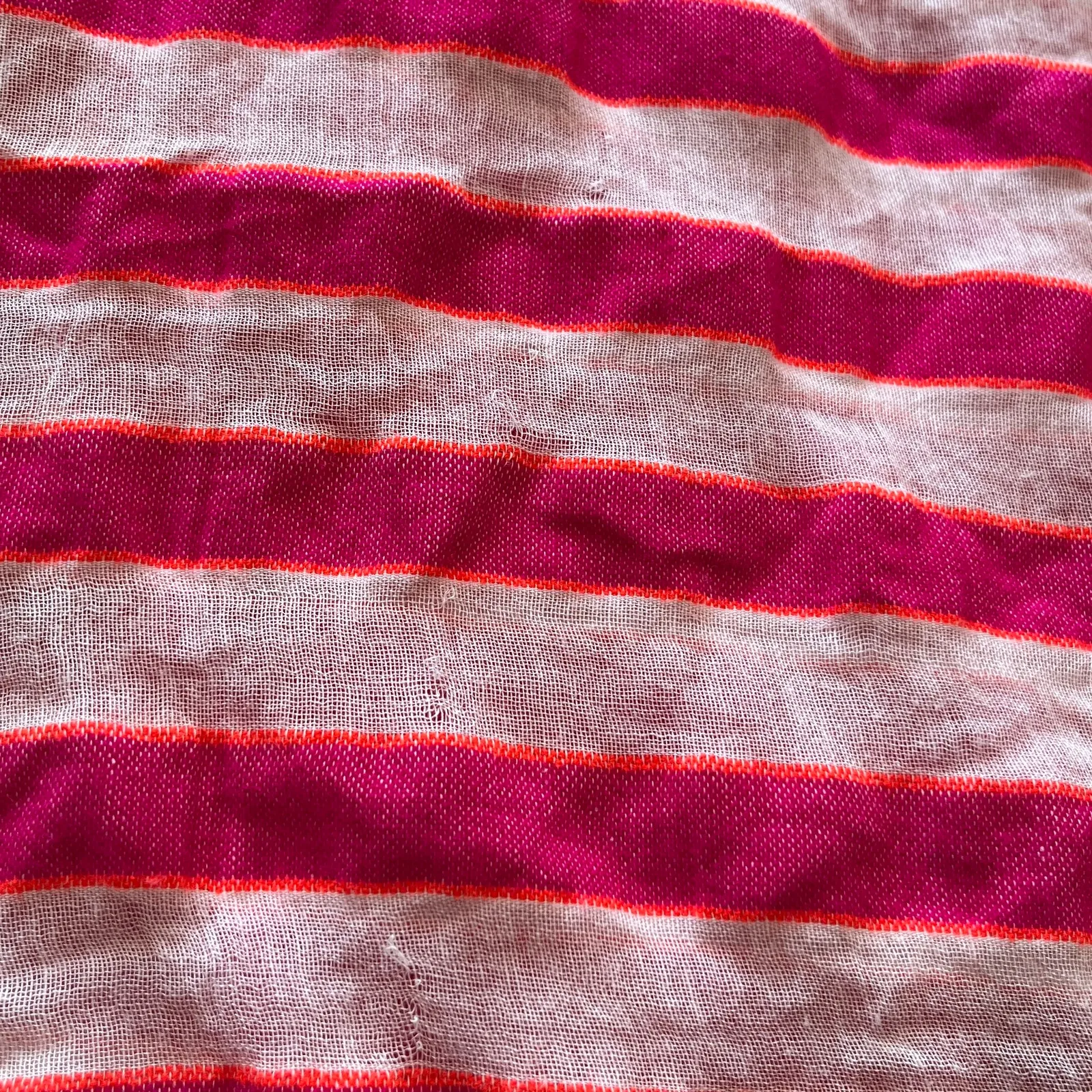 Target | White + Hot Pink Stripe Crinkle Sheer Scarf | 2010s - Image 5