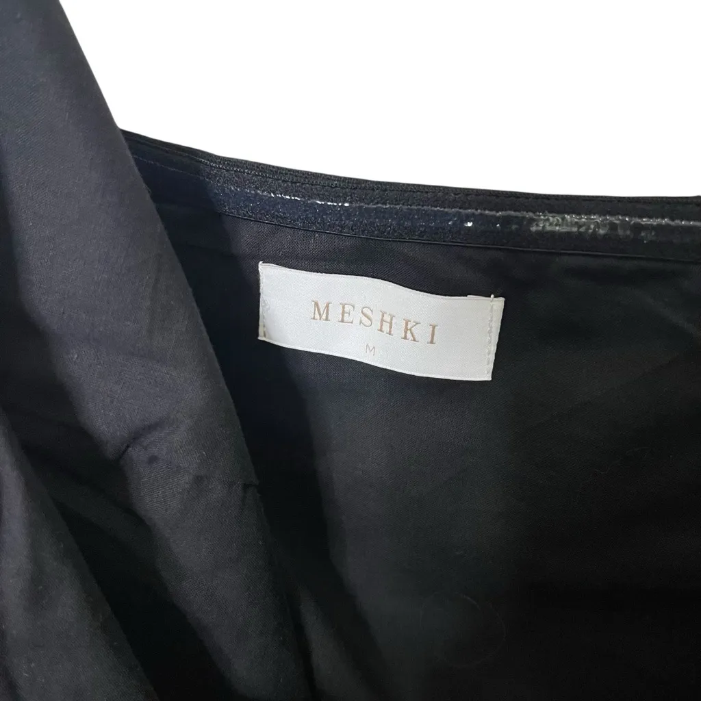 Meshki  Innis Longline Strapless Top Black Linen Blend Women’s Medium - Image 8