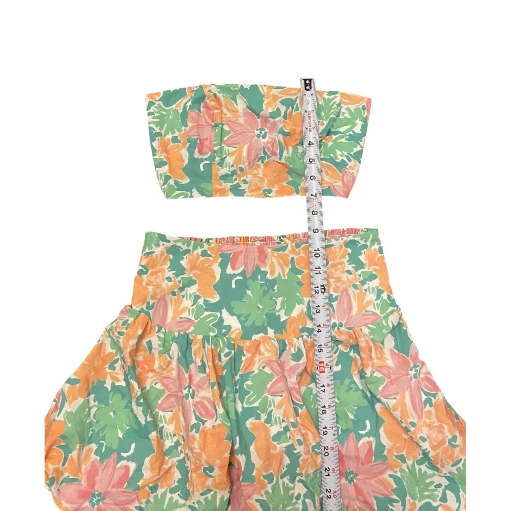 FREE PEOPLE Size XS Lula Bubble Set FLORAL TUBE TOP & MINI SKIRT Set‎ NWT - Image 6