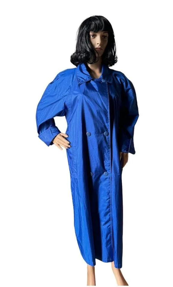 Vintage 80's Raingear Royal Blue raglan Sleeves Raincoat size 10 - Image 6