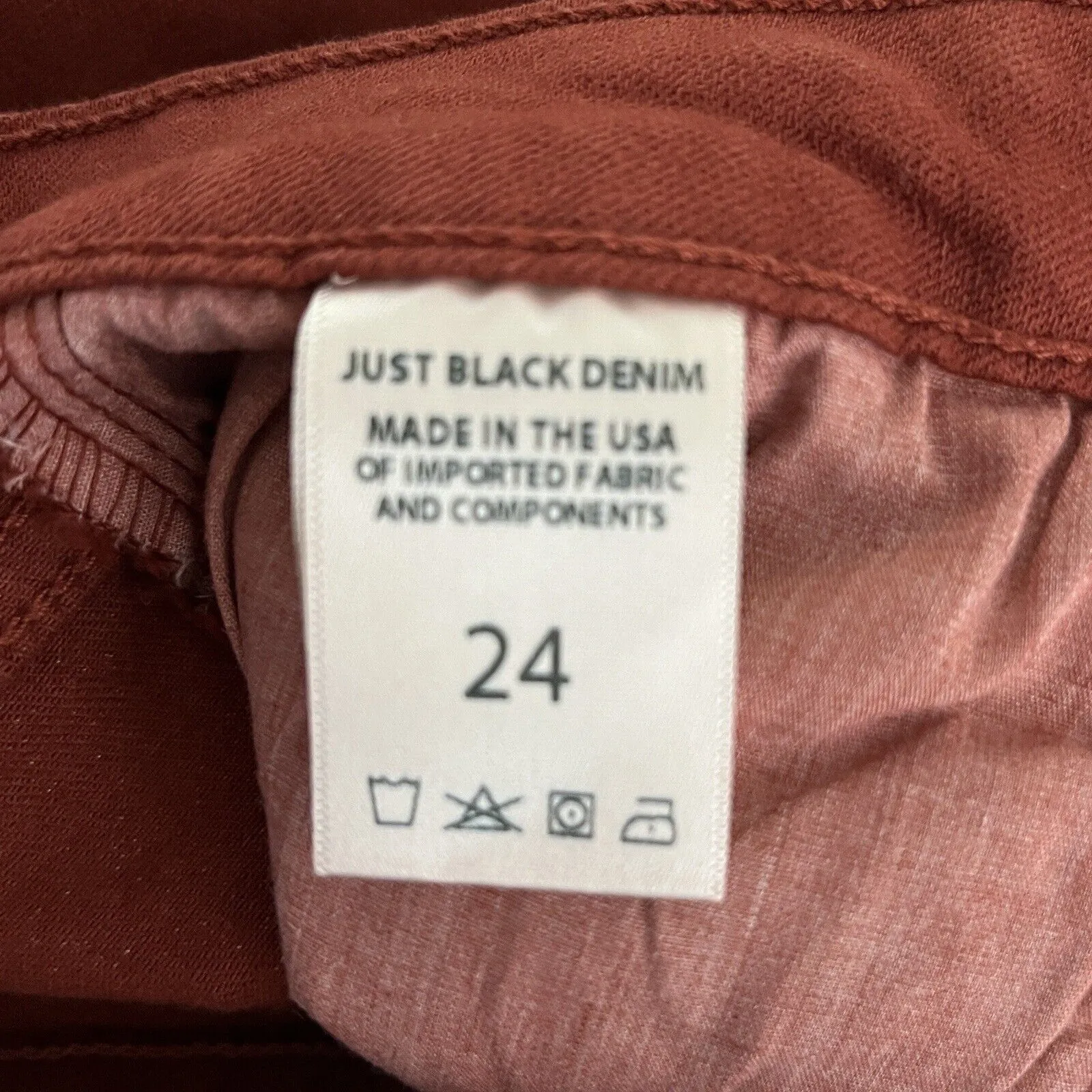 Just Black Denim Jeans Womens 0 24" Rust Orange Crop Demi Flare Casual‎ Colorful - Image 6