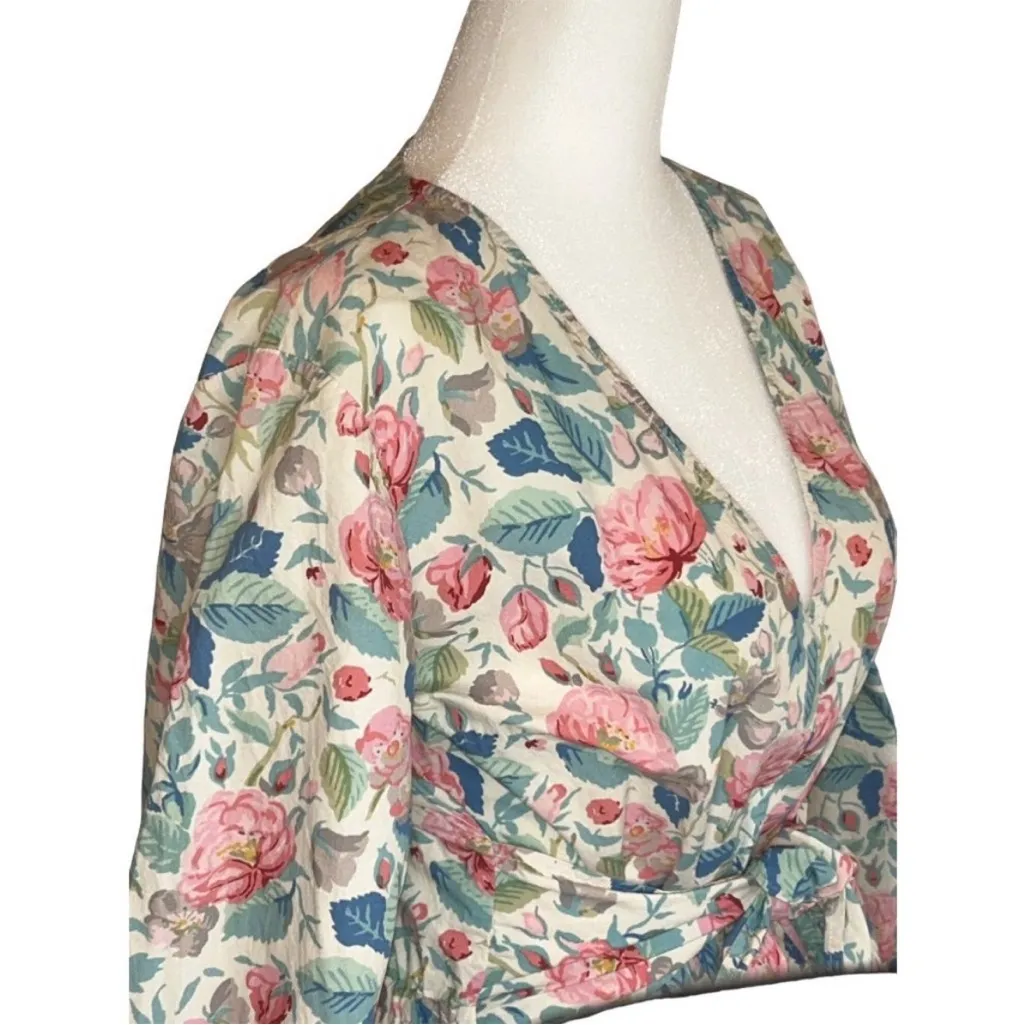 La Vie Rebecca Taylor Long Sleeve Paint Garden Dress in Blue L $295 - Image 6