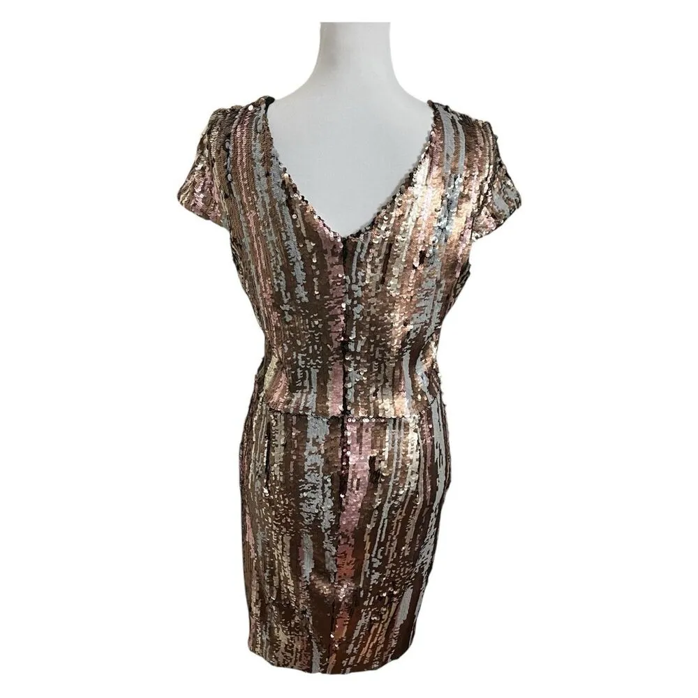 Dress the Population Zoe Cap Sleeve Sequin Sheath Mini Dress Women’s Size L - Image 6