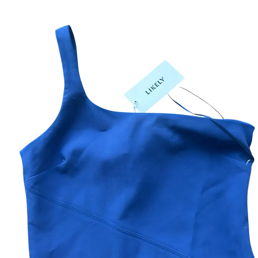 Revolve LIKELY Maisey Dress Bodycon One Shoulder Mini Blue Size 8 New with tags - Image 4