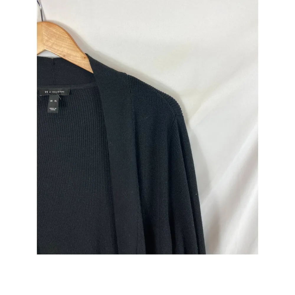 H By Halston Black Ribbed Cardigan Side Zip Size XL - Image 3
