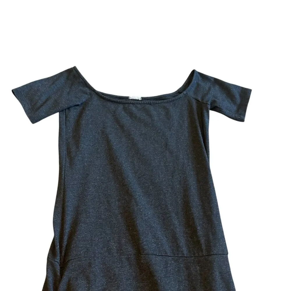 Monrow Grey Midi Length Ruched Stretch Dress Off - Image 2