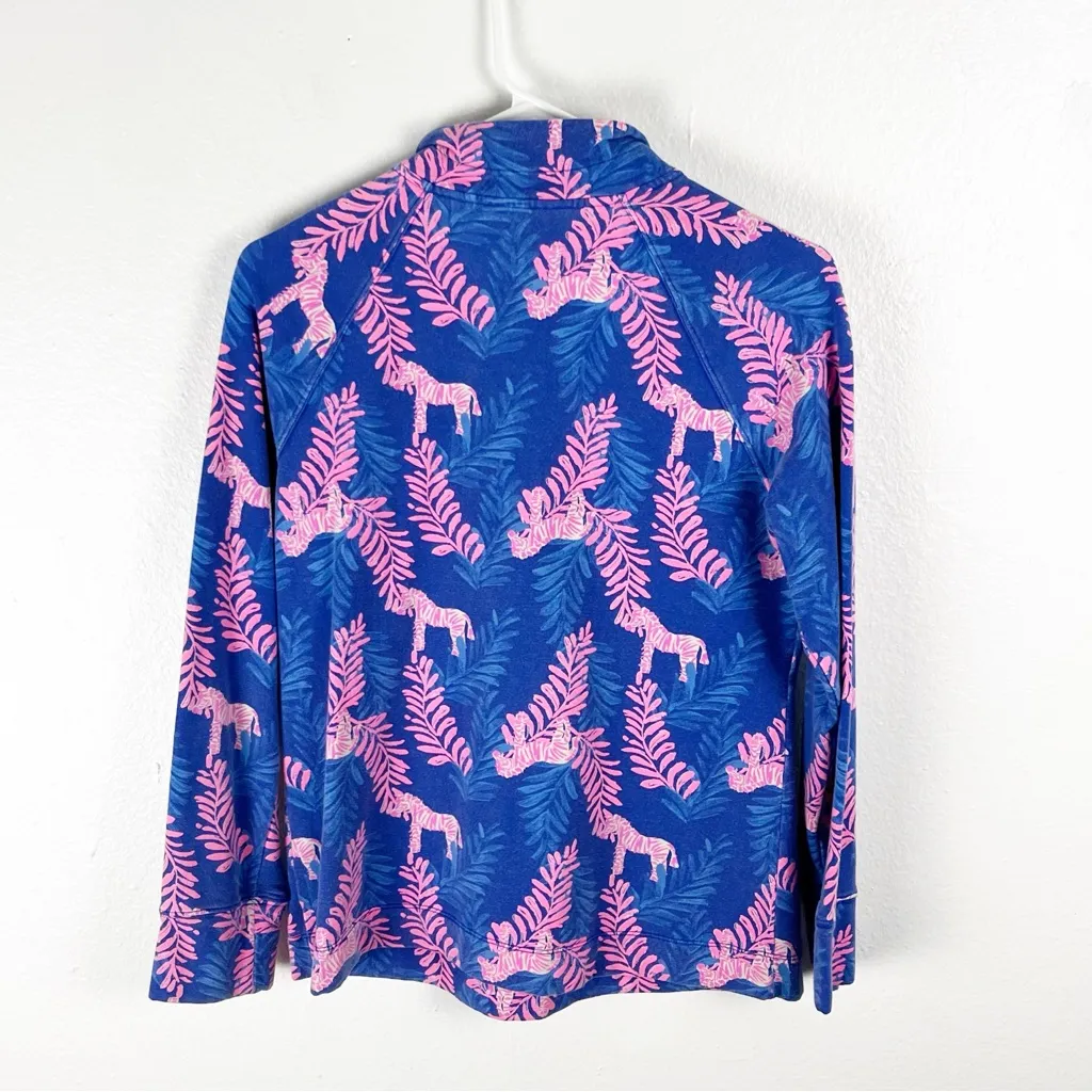 LILLY PULITZER Skipper Royal Purple Dazzle UPF 50+ Quarter Zip Popover Medium - Image 2