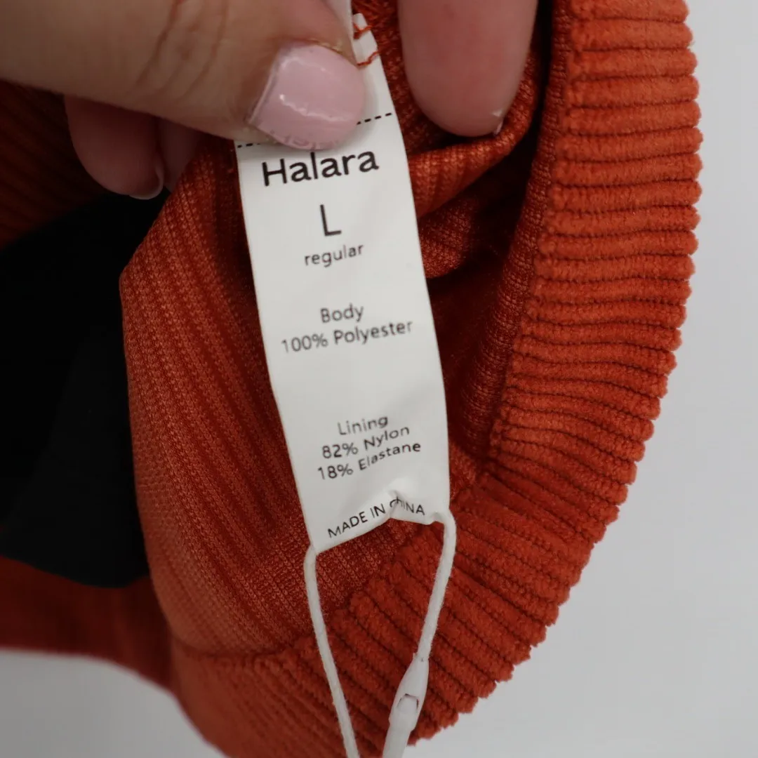 Halara Orange Corduroy A Line Skirt with Built in Shorts Size L - Image 5