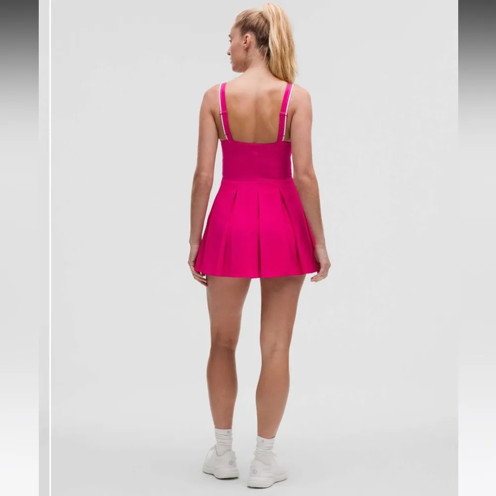 NWT Lululemon Box-Pleat Short-Lined Tennis Dress / Passionate / White - Image 2