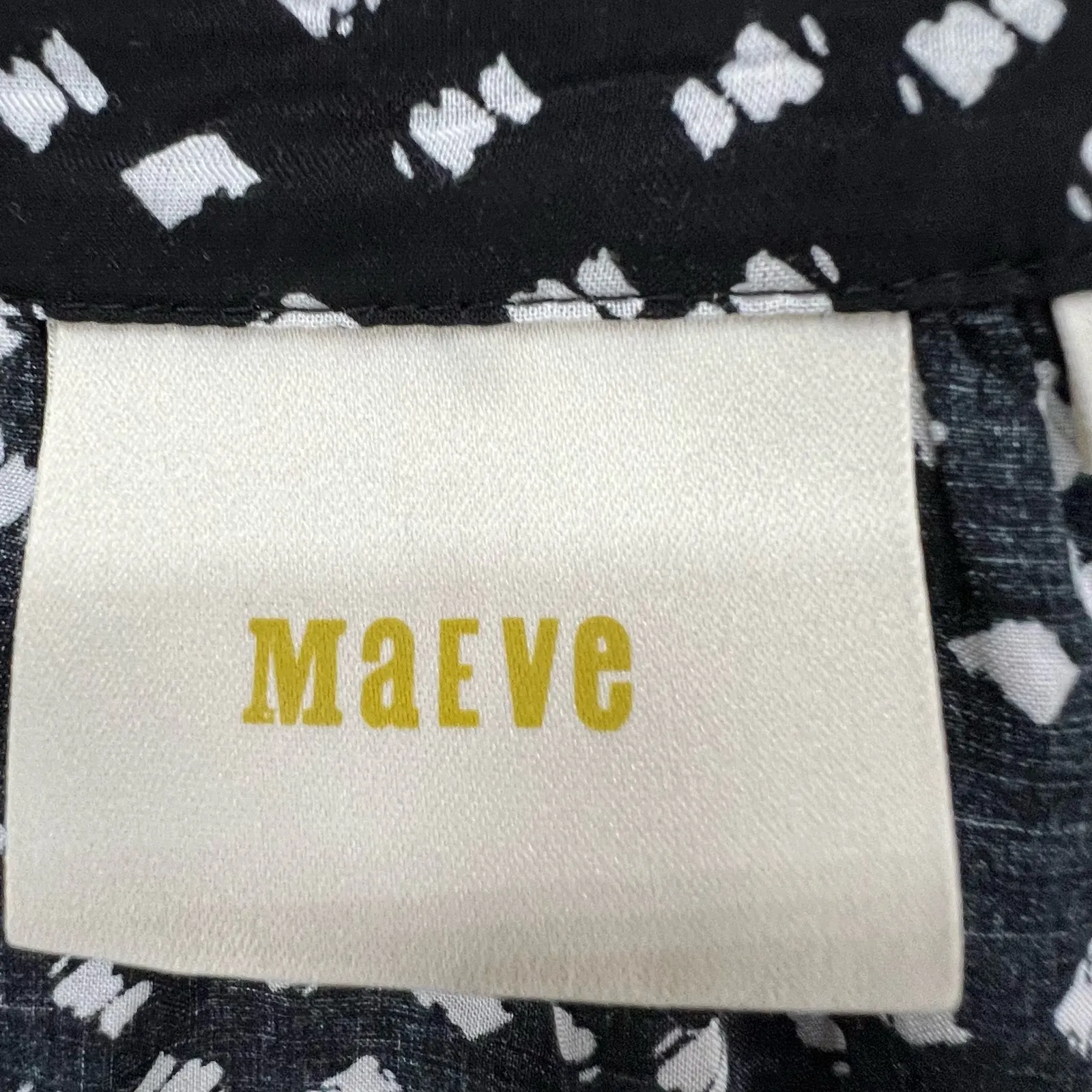 Anthropologie Maeve Lila Tiered Tunic XS Black Geo Babydoll Tunic Top Effortless - Image 13