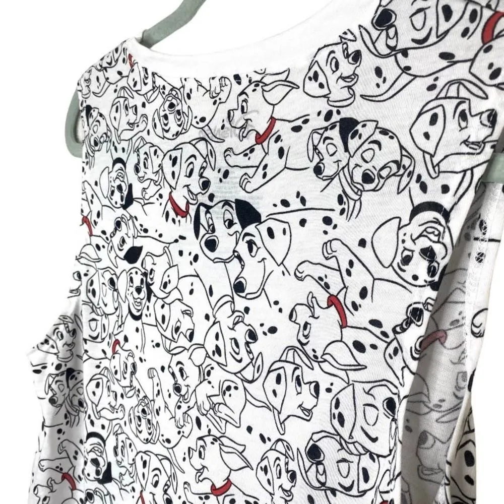 Disney 101 Dalmatians Muscle Tank Top Small White Black Sleeveless Dogs Shirt - Image 7