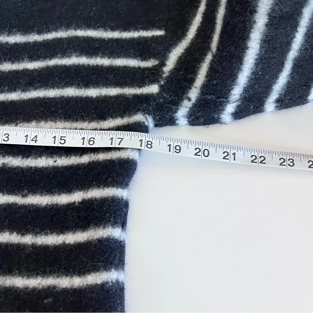 Theory Chunky Striped Charle Wool Sweater Black White Crewneck Knit Pullover - Image 7