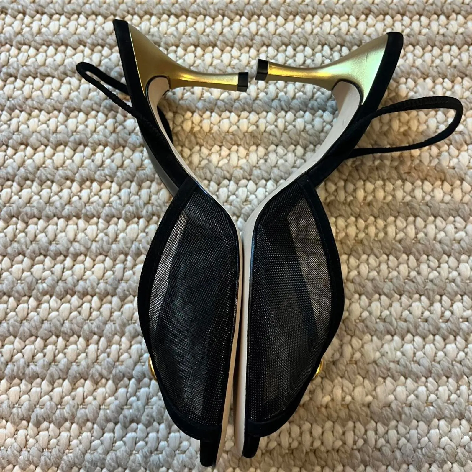 Reformation Paula Slingback Sandal in Black Mesh - Image 5